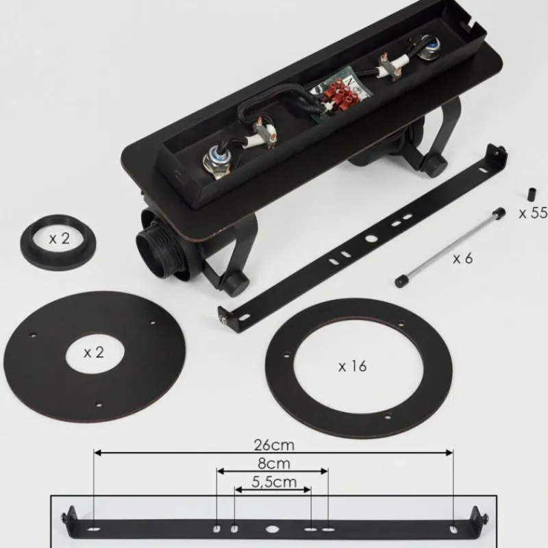 Luminaires Scandinaves-hofstein Plafonnier Boula Noir, 2 lumières