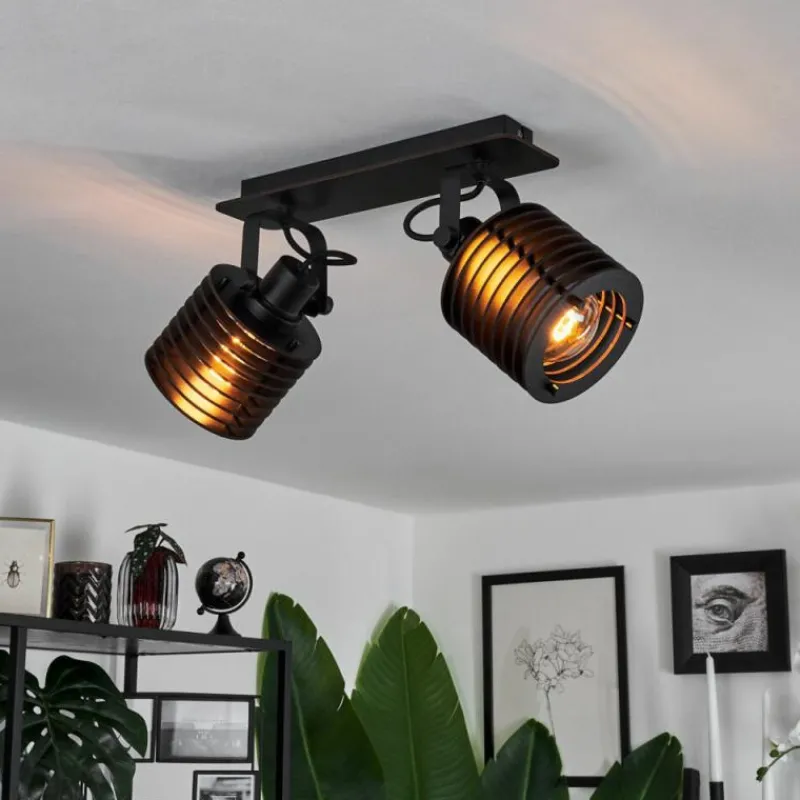 Luminaires Scandinaves-hofstein Plafonnier Boula Noir, 2 lumières