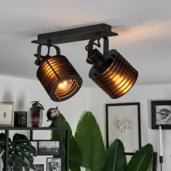 Luminaires Scandinaves-hofstein Plafonnier Boula Noir, 2 lumières