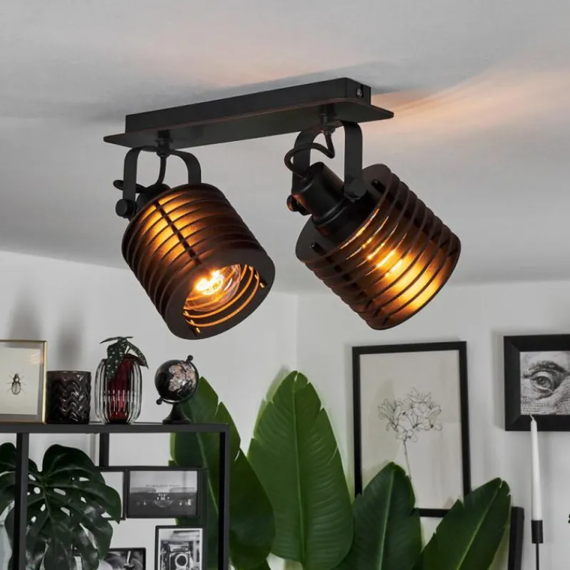 Luminaires Scandinaves-hofstein Plafonnier Boula Noir, 2 lumières