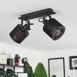 Luminaires Scandinaves-hofstein Plafonnier Boula Noir, 2 lumières