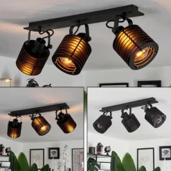 Luminaires Scandinaves-hofstein Plafonnier Boula Noir, 3 lumières