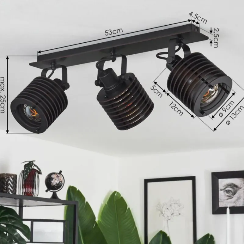 Luminaires Scandinaves-hofstein Plafonnier Boula Noir, 3 lumières