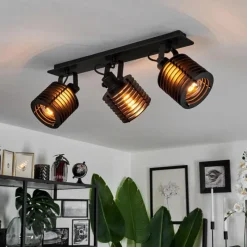 Luminaires Scandinaves-hofstein Plafonnier Boula Noir, 3 lumières