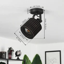 Luminaires Scandinaves-hofstein Plafonnier Boula Noir, 1 lumière