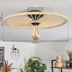 Lampes Vintages & Rétros-hofstein Plafonnier Boutin Noir, 1 lumière