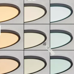 hofstein Plafonnier Boyero LED Noir, 2 lumières, Télécommandes, Changeur de couleurs
