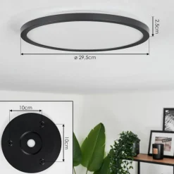 hofstein Plafonnier Boyero LED Noir, 2 lumières, Télécommandes, Changeur de couleurs