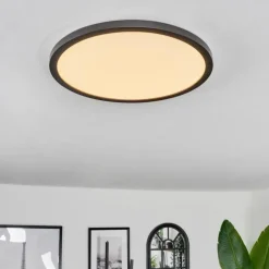 hofstein Plafonnier Boyero LED Noir, 2 lumières, Télécommandes, Changeur de couleurs