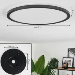 hofstein Plafonnier Boyero LED Noir, 2 lumières, Télécommandes, Changeur de couleurs