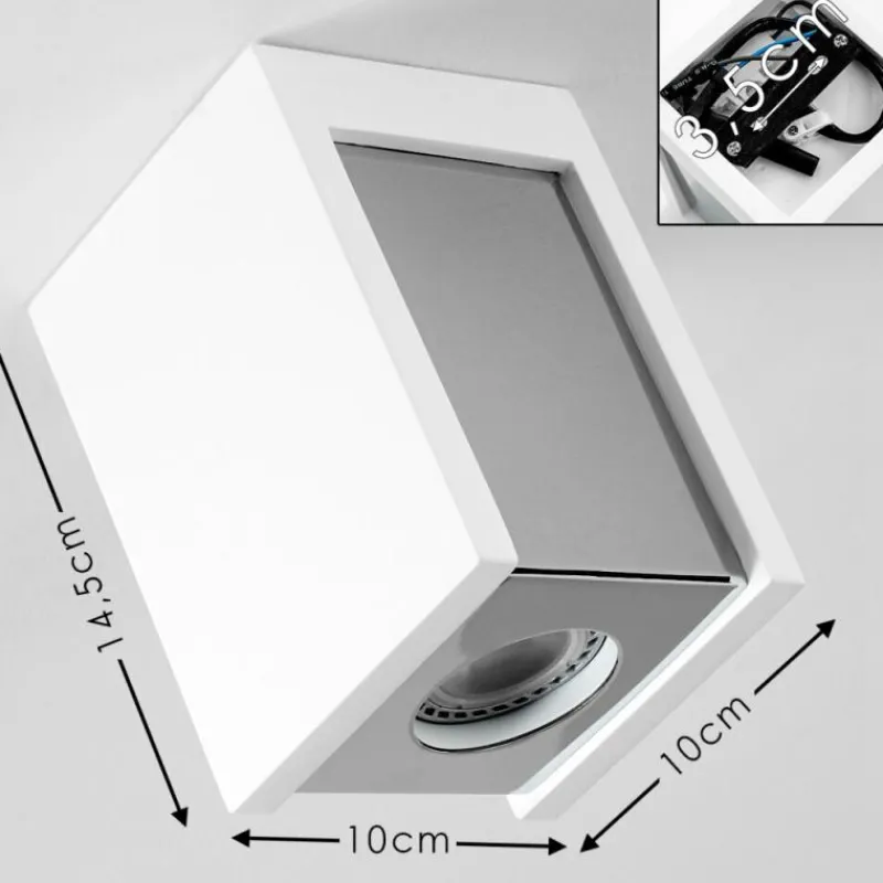 hofstein Plafonnier Braslo Chrome, Blanc, 1 lumière