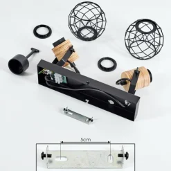 Lampes Industrielles-hofstein Plafonnier Bridgeport Noir, 2 lumières