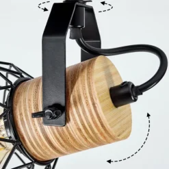 Lampes Industrielles-hofstein Plafonnier Bridgeport Noir, 2 lumières