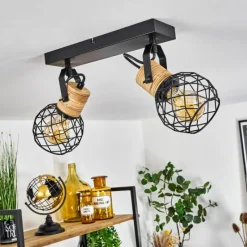 Lampes Industrielles-hofstein Plafonnier Bridgeport Noir, 2 lumières