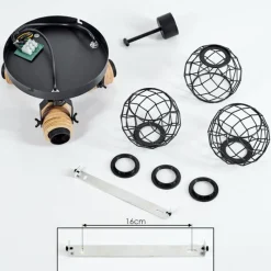 Lampes Industrielles-hofstein Plafonnier Bridgeport Noir, 3 lumières