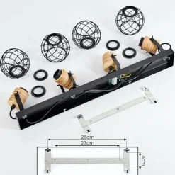 Lampes Industrielles-hofstein Plafonnier Bridgeport Noir, 4 lumières