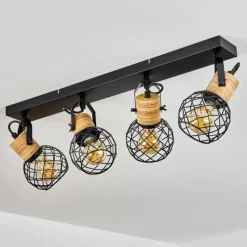 Lampes Industrielles-hofstein Plafonnier Bridgeport Noir, 4 lumières