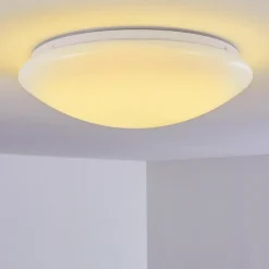 hofstein Plafonnier Brighton LED Blanc, 1 lumière, Télécommandes, Changeur de couleurs