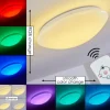 hofstein Plafonnier Brighton LED Blanc, 1 lumière, Télécommandes, Changeur de couleurs
