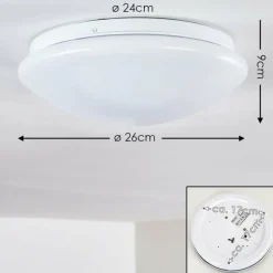 hofstein Plafonnier Brighton LED Blanc, 1 lumière, Télécommandes, Changeur de couleurs