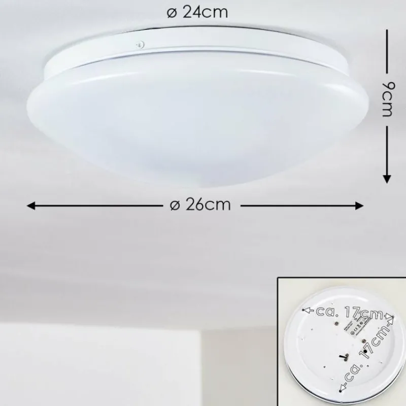 hofstein Plafonnier Brighton LED Blanc, 1 lumière, Télécommandes, Changeur de couleurs