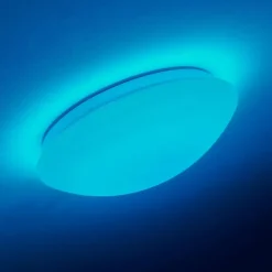 hofstein Plafonnier Brighton LED Blanc, 1 lumière, Télécommandes, Changeur de couleurs