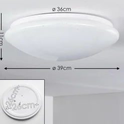 hofstein Plafonnier Brighton Star LED Blanc, 1 lumière, Télécommandes, Changeur de couleurs