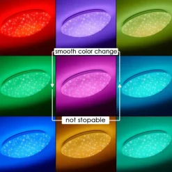 hofstein Plafonnier Brighton Star LED Blanc, 1 lumière, Télécommandes, Changeur de couleurs