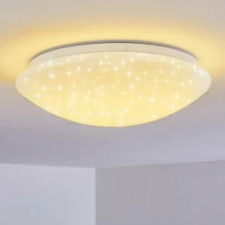 hofstein Plafonnier Brighton Star LED Blanc, 1 lumière, Télécommandes, Changeur de couleurs