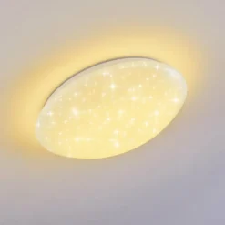 hofstein Plafonnier Brighton Star LED Blanc, 1 lumière, Télécommandes, Changeur de couleurs