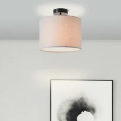 Lampes En Tissu-Luminaires Brilliant Plafonnier Brilliant Aike Noir, 1 lumière