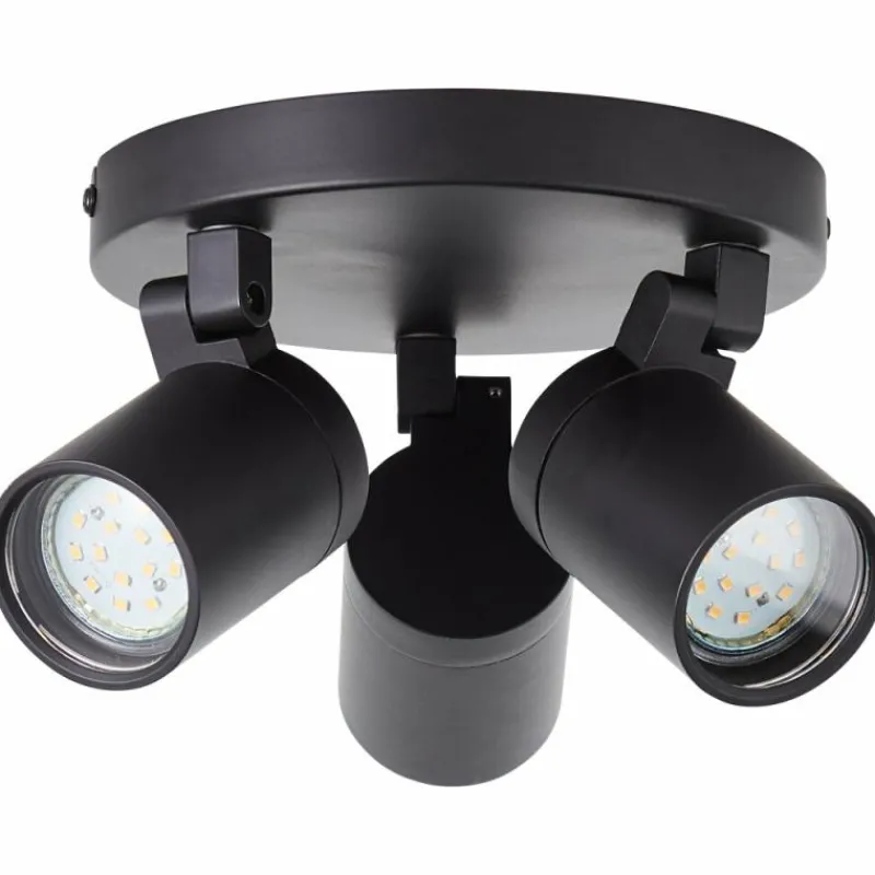 Luminaires Brilliant Plafonnier Brilliant Alessia Noir, 3 lumières* Spots Et Projecteurs