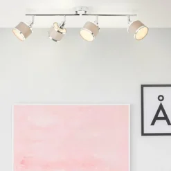 Lampes En Tissu-Luminaires Brilliant Plafonnier Brilliant Alexia Argenté, 4 lumières