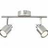 Luminaires Brilliant Plafonnier Brilliant ANDRES Chrome, Nickel mat, 2 lumières* Spots Et Projecteurs
