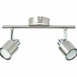Luminaires Brilliant Plafonnier Brilliant ANDRES Chrome, Nickel mat, 2 lumières* Spots Et Projecteurs