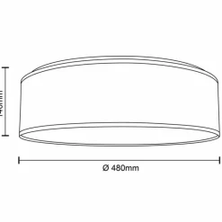 Lampes En Tissu-Luminaires Brilliant Plafonnier Brilliant Aniela Blanc, 3 lumières