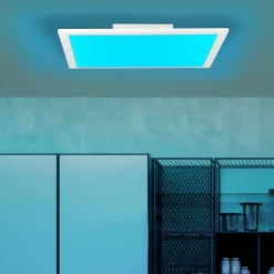 Luminaires Brilliant Plafonnier Brilliant Atira LED Blanc, 1 lumière, Télécommandes, Changeur de couleurs