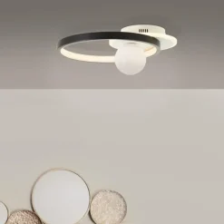 Lampes Industrielles-Luminaires Brilliant Plafonnier Brilliant Atlanta LED Noir, 1 lumière