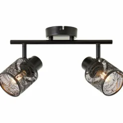 Luminaires Scandinaves-Luminaires Brilliant Plafonnier Brilliant Bano Noir, 2 lumières