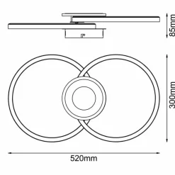 Luminaires Brilliant Plafonnier Brilliant Bray LED Noir, Blanc, 1 lumière* Éclairage Led