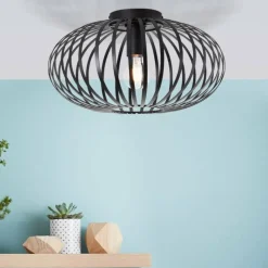 Luminaires Scandinaves-Luminaires Brilliant Plafonnier Brilliant Bremen Noir, 1 lumière