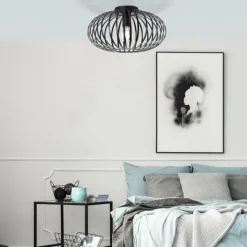 Luminaires Scandinaves-Luminaires Brilliant Plafonnier Brilliant Bremen Noir, 1 lumière