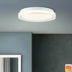 Luminaires Brilliant Plafonnier Brilliant Burlie LED Blanc, 1 lumière, Télécommandes, Changeur de couleurs