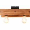 Luminaires Rustiques-Luminaires Brilliant Plafonnier Brilliant Calandra Bois clair, Noir, 2 lumières