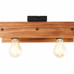 Luminaires Rustiques-Luminaires Brilliant Plafonnier Brilliant Calandra Bois clair, Noir, 2 lumières