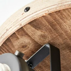 Luminaires Rustiques-Luminaires Brilliant Plafonnier Brilliant CARMEN Acier inoxydable, Bois foncé, 3 lumières