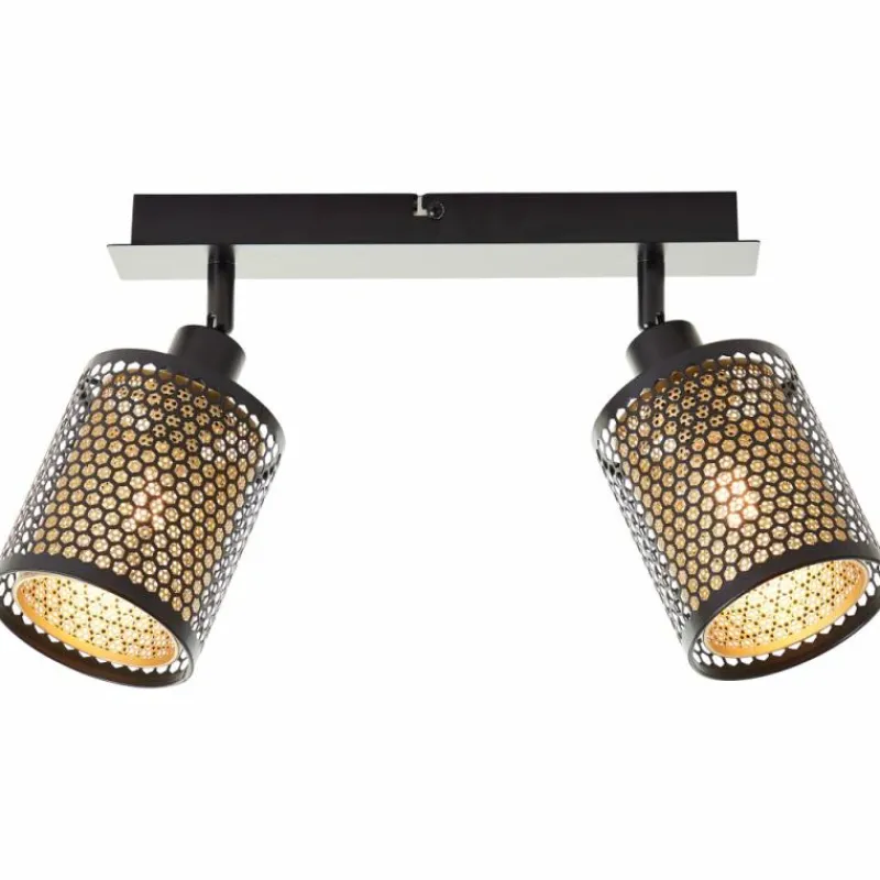 Lampes Dorées-Luminaires Brilliant Plafonnier Brilliant Cheval Noir, 2 lumières