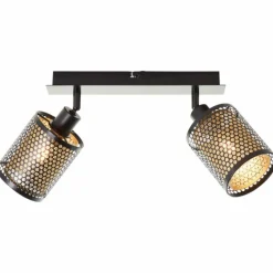 Lampes Dorées-Luminaires Brilliant Plafonnier Brilliant Cheval Noir, 2 lumières