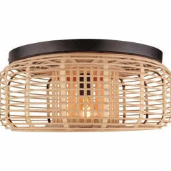 Luminaires Rustiques-Luminaires Brilliant Plafonnier Brilliant Crosstown Bois foncé, Noir, 1 lumière