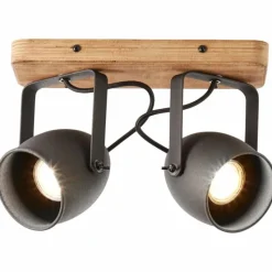 Luminaires Rustiques-Luminaires Brilliant Plafonnier Brilliant CROWTON Bois foncé, Noir, 2 lumières